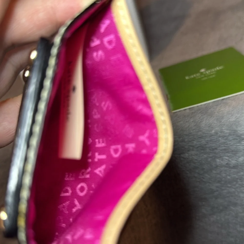 ♠️KATE SPADE♠️Black Wellesley Leather Card Holder with Gift Box/NWT